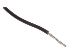 Przewód o podwyższonej odporności ETFE Czarny, 100m 19/0,12 mm, 600 V, -75 → +150C, Ø 1.15mm, RS PRO