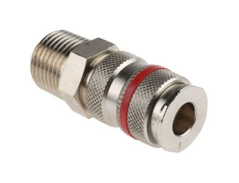 Szybkozłączka pneumatyczna, materiał Mosiądz, złącze R 1/2 męskie, RS PRO PLC 60, Rectus 19
