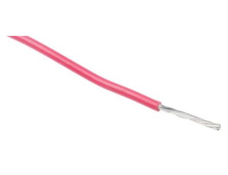 Przewód jednożyłowy linkowy, Przewód instalacyjny, 0,33 mm, 7/0,12 mm, 22 AWG, MPPE, 600 V, Czerwony, dł. 100m, RS PRO