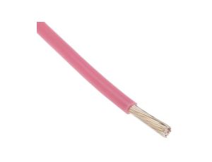Przewód do urządzeń PTFE PTFE Różowy, 25m 0,22 mm 7/0,2 mm, 600 V, -75 → +200C, Ø 1.2mm, RS PRO BS3G210