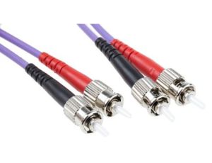 Kabel światłowodowy, średnica: 50/125m, OM3 Wielomodowy, Fioletowy, ST / ST