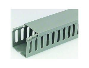 Koryto kablowe Szary PVC Otwarty Koryto panelowe z otworami 100 mm 100mm 1m RS PRO