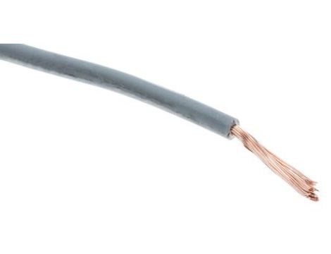 Przewód jednożyłowy linkowy, Przewód instalacyjny, 0,33 mm, 17/0,16 mm, 22 AWG, XLPE, 300 V, Szary, dł. 100m, RS PRO