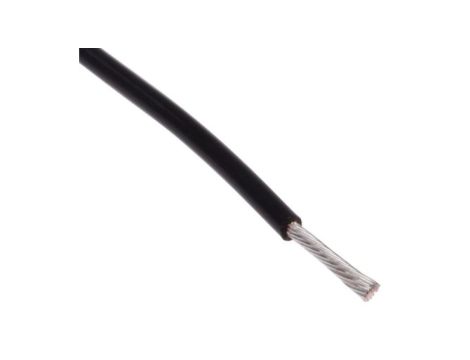 Przewód do urządzeń PTFE PTFE Czarny, 100m 0,6 mm 19/0,2 mm, 300 V, -75→ +200 C., Ø 1.35mm, RS PRO BS3G210