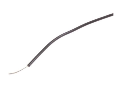 Przewód jednożyłowy linkowy, Przewód instalacyjny, 0,13 mm, 7/0,16 mm, 26 AWG, PVC, 300 V, Czarny, dł. 100m, RS PRO