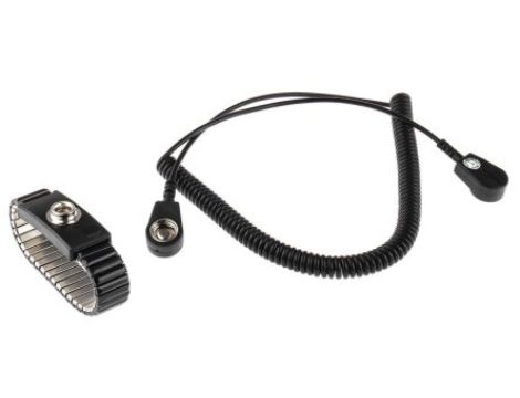 Opaska antystatyczna na nadgarstek z przewodem, 10mm Tak, dł. przewodu 2m, RS PRO Pojedynczy przewód