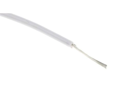 Przewód jednożyłowy linkowy, Przewód instalacyjny, 0,08 mm, 7/0,12 mm, 28 AWG, PVC, 300 V, Biały, dł. 100m, RS PRO