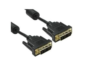 Zespół kablowy DVI wideo 1m Męskie DVI-D to Męski przewód z jednym łączem DVI-D. Czarny