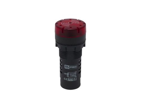 Lampka kontrolna w komplecie z sygnalizatorem akustycznym, Ø 22mm, IP30, RS PRO