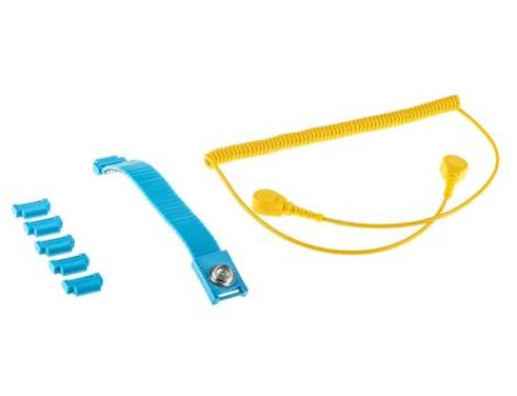 Opaska antystatyczna na nadgarstek z przewodem, 10mm Tak, dł. przewodu 1.8m, RS PRO Pojedynczy przewód