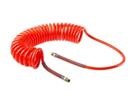 Przewód pneumatyczny spiralny 4m Czerwony, PUR, BSPT 1/4i148 męskie RS PRO