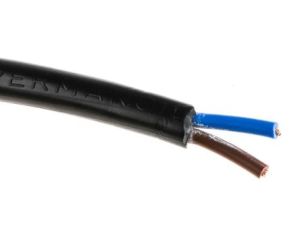 Sieciowy kabel zasilający 2 Core Polichlorek winylu PVC Sheath Czarny 7.2mm od , 500 V