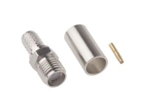 Złącze koncentryczne, 50, 0 to 12.4GHz, Żeński, Połączenie zagniatane, Montaż na kablu