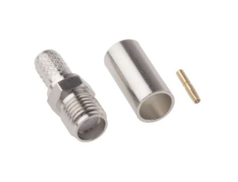 Złącze koncentryczne, 50, 0 to 12.4GHz, Żeński, Połączenie zagniatane, Montaż na kablu