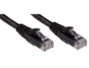 Kabel kategorii 6, Czarny, Wtyk RJ45/męski RJ45dł.: 1m, mat. koszulki: PVC