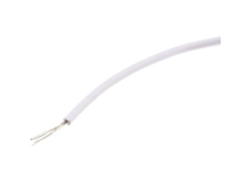 Przewód jednożyłowy linkowy, Przewód instalacyjny, 0,33 mm, 7/0,12 mm, 22 AWG, MPPE, 600 V, Biały, dł. 100m, RS PRO