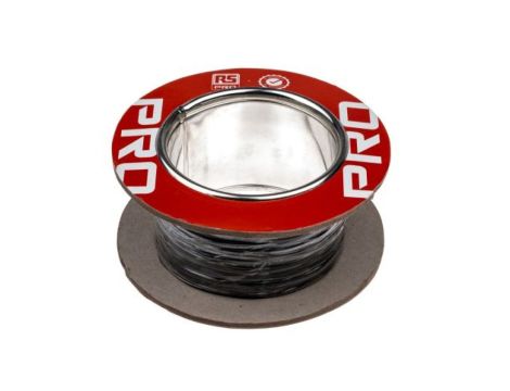 Przewód do urządzeń PTFE PTFE Czarny, 100m 0,12 mm 7/0,15 mm, 300 V, -75→ +200 C., Ø 0.8mm, RS PRO BS3G210