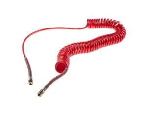 Przewód pneumatyczny spiralny 4m Czerwony, PUR, BSPT 1/4i148 męskie RS PRO