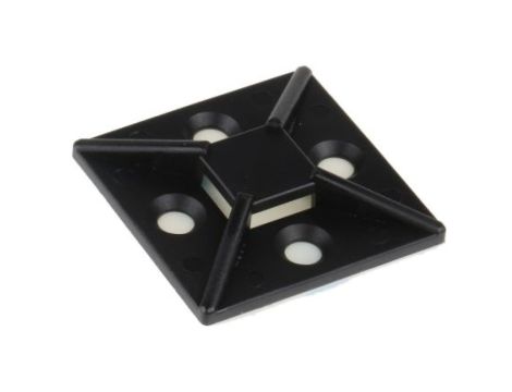 Mocowanie opaski kablowej samoprzylepne, 38mm x 38 mm, kolor: Czarny, RS PRO