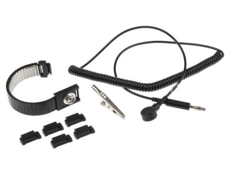 Opaska antystatyczna na nadgarstek z przewodem, 10mm Tak, dł. przewodu 1.8m, RS PRO Pojedynczy przewód