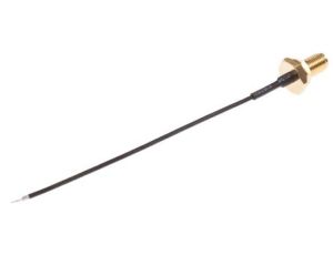 Kabel koncentryczny, Czarny Wtyk RP-SMA Bez zakończenia 100mm, RS PRO Z zakończeniem