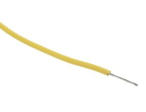 Przewód jednożyłowy linkowy, Przewód instalacyjny, 0,2 mm, 11/0,16 mm, 24 AWG, XLPE, 300 V, Żółty, dł. 100m, RS PRO