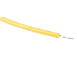 Przewód jednożyłowy linkowy, Przewód instalacyjny, 0,2 mm, 11/0,16 mm, 24 AWG, XLPE, 600 V, Żółty, dł. 100m, RS PRO