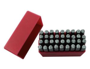 Zestaw wybijaków liter, 36-szt., (27 części x stempel stalowy z kropkowaną wielką literą angielską A → Z, 9