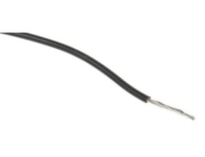 Przewód jednożyłowy linkowy, Przewód instalacyjny, 0,13 mm, 7/0,16 mm, 26 AWG, XLPE, 300 V, Czarny, dł. 100m, RS PRO