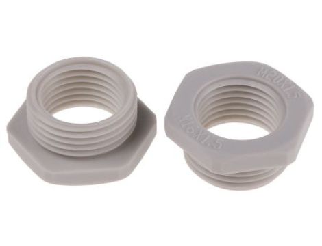 Adapter do dławnic kablowych, M20 → M16, materiał: Nylon 66, kolor: Szary, RS PRO