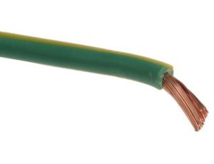 Jednożyłowy kabel sterowniczy CSA 4 mm, Maks. +70C 1000 V Zielony/Żółty, RS PRO
