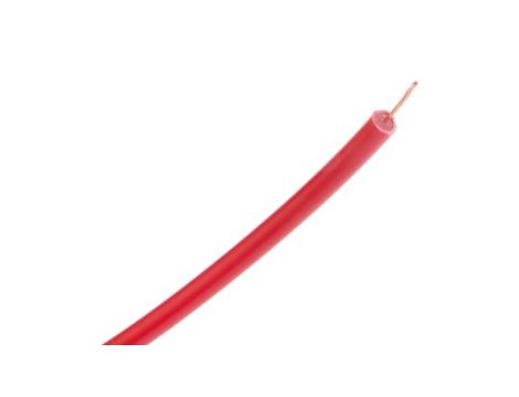Przewód jednożyłowy linkowy, EHT, 0,5 mm, 7/0,3 mm, 15 AWG, Polietylen, 25 kV DC, Czerwony, dł. 25m, RS PRO