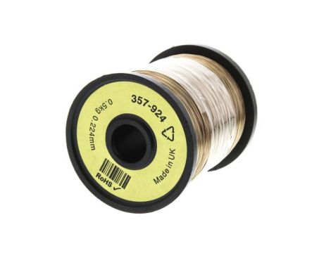 Przewód miedziany, Jednordzeniowy, 31 AWG, 0,04 mm, dł.: 1300m, Maximum of +155 C