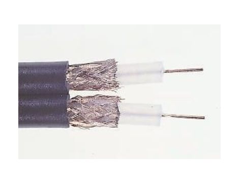 Kabel koncentryczny, 100m, RG59, Polichlorek winylu PVC, Czarny Bez zakończenia Bez zakończenia 100m, RS PRO Bez