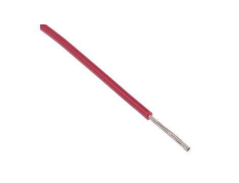 Przewód jednożyłowy linkowy, Przewód instalacyjny, 0,13 mm, 7/0,16 mm, 26 AWG, XLPVC, 150 V, Czerwony, dł. 100m, RS PRO