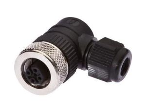 Gniazdo kablowe kątowe połączenie lutowane fi3-6,5mm 4A 60V -25-90stC M12 żeńskie 5-PIN IP67 VK003021