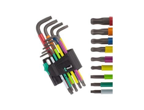 Zestaw kluczy torx trzpieniowych z magnetyzerem 9szt 8-40 kolor WERA