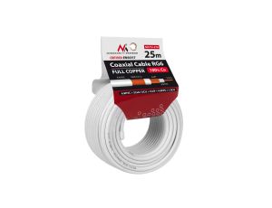 Kabel koncentryczny Maclean, Przewód antenowy satelitarny, RG6 1.02CU+4.8FPE+CU/P+32*0.12CU+6.8PVC, 25M, MCTV-470