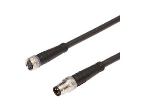Złącze kablowe M8 żeński 4pin prosty M8 męski 4pin prosty z kablem 0,6m PUR VK060F75