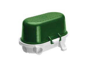 Oprawa kanałowa OVAL-7040B/K, E27, 40W, biała-bakelit, klosz zielony-polipropylen, IP54, oprawa sygnalizacyjna A1170-P4