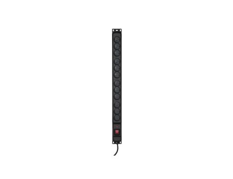 Listwa przeciwprzepięciowa Activejet COMBO/12gn/3m/cz (12 x UTE 10 A (2500 W) 3m kolor czarny)