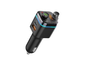 SAVIO TRANSMITER FM SAMOCHODOWY Z FUNKCJĄ BLUETOOTH 5.0 QUICK CHARGE 3.0 ORAZ POWER DELIVERY, WYŚWIETLACZ LED, FUNKCJ BASS BO