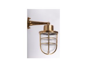 KINKIET mosiężny 72, E27, 150W, klosz przeźroczysty-szkło, IP64, siatka mosiężna A72