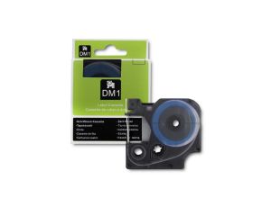 Qoltec Rurka termokurczliwa do drukarek DYMO D1/DM1 12mm*1.5m Biała Czarny nadruk