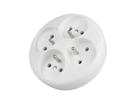 Elektryczny rozgałęźnik 4x 2P+Z okrągły