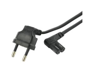 Kabel zasilający 230V 2,5A audio 0,3m kąt czarny