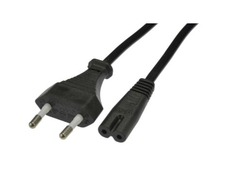 Kabel zasilający 230V 2,5A audio 1,8-2m czarny 63.3034