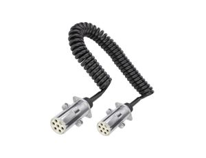 Przewód spiralny QLY-s kabel do naczepy zakończony metalowymi wtykami 7-pin typu S 24V 4m