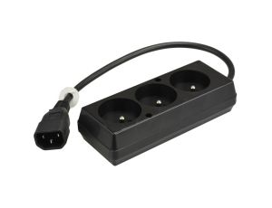 Przedłużacz do UPS 3-gniazda z/u 10A /H05VV-F 3x1 0,3m/ z wtykiem IEC C14 PS-PCU 370