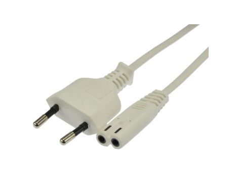 Kabel zasilający 230V 2,5A audio 5m biały